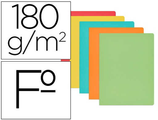 [2059742] GIO - SUBCARPETA CARTULINA FOLIO COLORES PASTELES SURTIDOS 180 GR/M2 PAQUETE DE 50 UNIDADES (Ref.400040681/400027448)