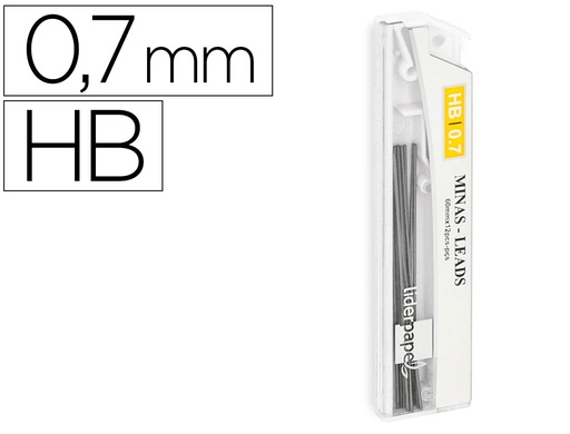 [2035822] LIDERPAPEL - MINAS GRAFITO 0.7 MM HB TUBO DE 12 MINAS (Ref.MG02)