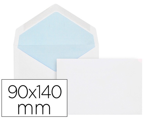 [2031914] LIDERPAPEL - SOBRE N.1 BLANCO MINIMO NORMALIZADO 95X145MM ENGOMADO SOLAPA DE PICO CAJA DE 500 UNIDADES (Ref.SB04)
