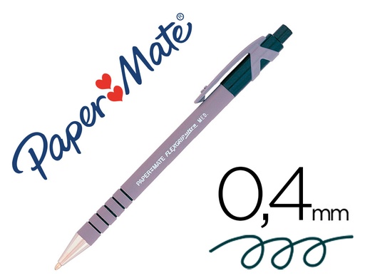 [9021305] PAPER MATE - Boligrafo retractil Flexgrip Ultra retráctil negro trazo 0,4 mm (Ref.S0190393)