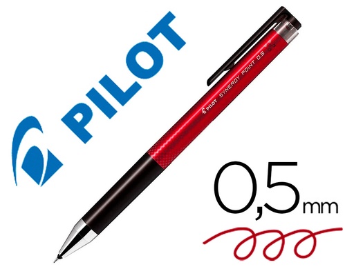 [9159895] PILOT - Boligrafo synergy point retractil sujecion de caucho tinta gel 0,5 mm rojo (Ref.BLRT-SNP5-R / NSR)