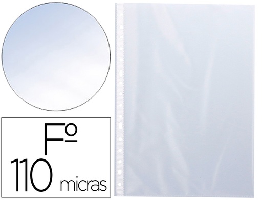 [2078089] Q-CONNECT - FUNDA MULTITALADRO FOLIO PVC 110 MICRAS CRISTAL CAJA 100 UNIDADES (Ref.KF17452)