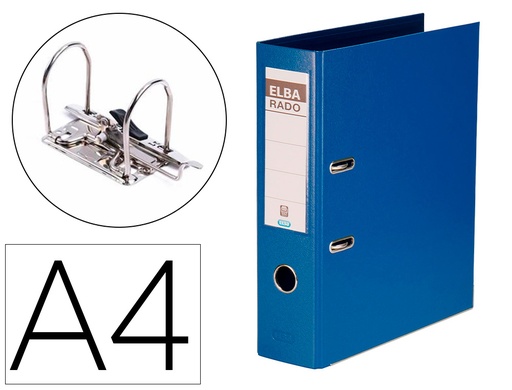 [9022820] ELBA - Archivador de Palanca Rado Plast A4 Lomo 80mm Azul (Ref.100022626)