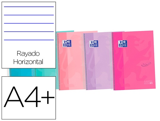 [2064891] OXFORD - CUADERNO ESPIRAL EBOOK 5 TAPA EXTRADURA DIN A4+ 120 H HORIZONTAL COLORES SURTIDOS TOUCH (Ref.400075564)