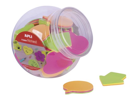 [9941996] APLI - TACO NOTAS FUNNY NOTES 75h 75X75 mm SURTIDO (4 formas diferentes) EXPOSITOR de 45 
 (Ref.17900)