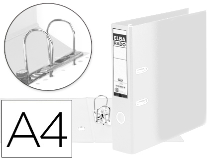 [9072492] ELBA - Archivador de Palanca Rado Plast A4 Lomo 80mm Blanco (Ref.100022632)