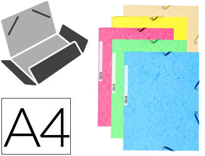 [2072592] EXACOMPTA - CARPETA GOMA DIN A4 3 SOLAPAS CARTULINA ILUSTRADA COLORES PASTEL SURTIDOS (Ref.55550E)