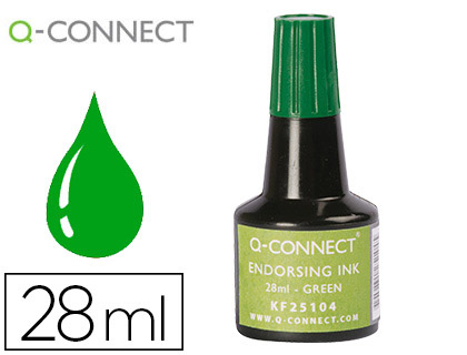 [2150754] Q-CONNECT - TINTA TAMPÓN VERDE FRASCO 28 ML (Ref.KF25104)
