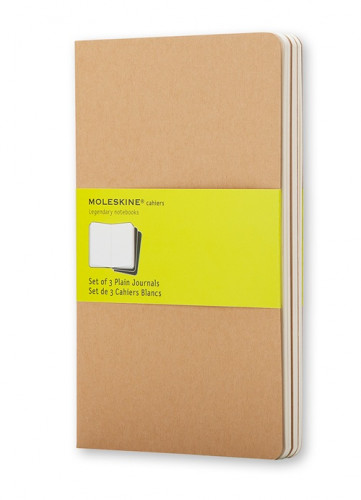 [2076490] MOLESKINE - CUADERNO TAPA DURA LISO 64 HOJAS CON 16 HOJAS DESMONTABLES COLOR KRAFT PACK DE 3 UNIDADES 90X140 MM (Ref.QP413)