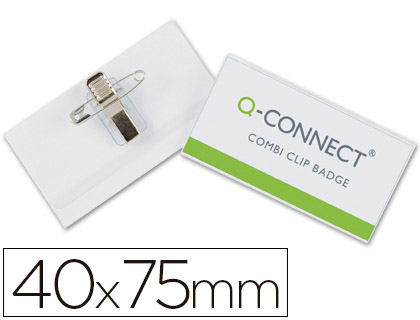 [2078823] Q-CONNECT - IDENTIFICADOR CON PINZA E IMPERDIBLE 40X75 MM (Ref.KF17457)