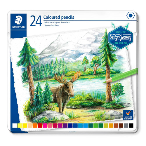 [9936485] STAEDTLER - LAPICES de COLORES DESIGN JOURNEY 146 estuche METAL de 24 (Ref.146C M24)