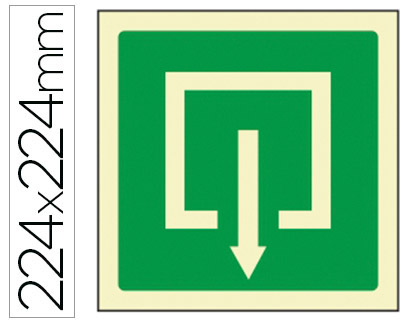 [2076040] SYSSA - PICTOGRAMA SEÑAL DE SALIDA EN PVC FOTOLUMINISCENTE 224X224 MM (Ref.9000F)