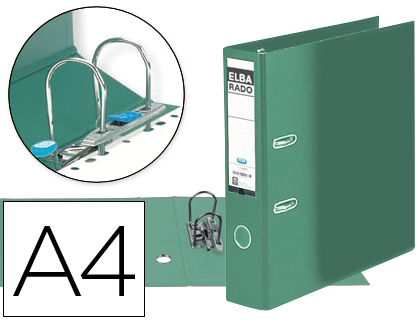 [9072489] ELBA - Archivador de Palanca Rado Plast A4 Lomo 80mm Verde (Ref.100022628)