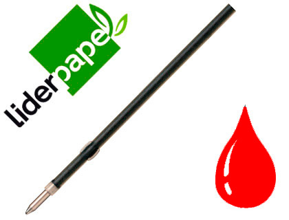 [2068792] LIDERPAPEL - RECAMBIO BOLIGRAFO GUMMY TOUCH RETRACTIL 1,0 MM TINTA ROJA BOLSA 10 UDS (Ref.BO17)