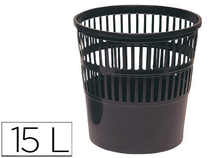 [2020342] PAPELERA PLASTICO 119 NEGRA MEDIDA 27.5X27.5 CM (Ref.119-N)
