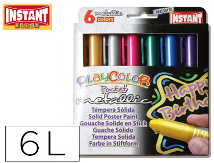 [9074079] PLAYCOLOR - C.6 TEMPERAS SOL MET 5G STDS (Ref.10351)