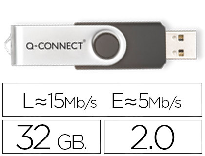 [2054638] Q-CONNECT - MEMORIA USB FLASH 32 GB 2.0 (CANON L.P.I. 0,24€ Incluido) (Ref.KF76970)