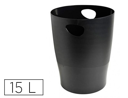 [2156075] EXACOMPTA - Papelera plastico ecoblack negro 15 litros (Ref. 453014D)