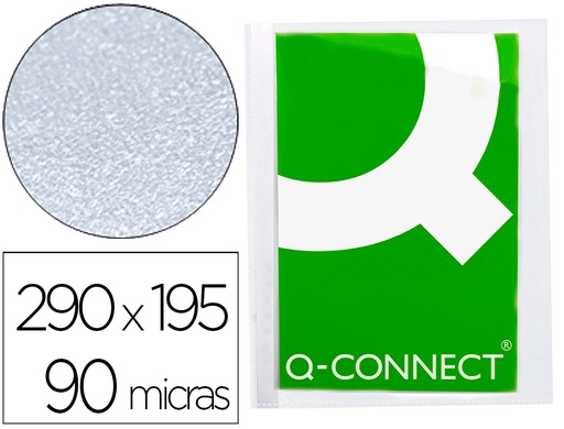 [2063466] Q-CONNECT - FUNDA PROTECTORA CORTE OBLICUO TRANSPARENTE DIN A4 SIN TALADROS PVC 100 MC CAJA DE 100 UNIDADES (Ref.KF16518)