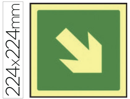 [2076042] SYSSA - PICTOGRAMA SEÑAL DE VIA DE EVACUACION EN PVC FOTOLUMINISCENTE 224X224 MM (Ref.9012F)