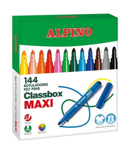 [9936066] ALPINO - ROTULADOR FIBRA MAXI CAJA de 144 (Ref.AR000109)