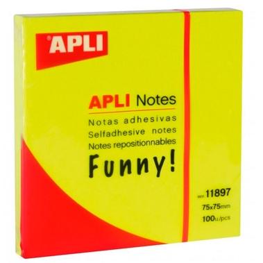 [9941984] APLI - TACO NOTAS 76X76 AMARILLO NEON (Ref.11897)