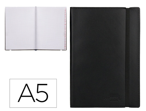 [2037496] LIDERPAPEL - LIBRETA SIMIL PIEL A5 120 HOJAS 70G/M2 INDICE NEGRO (Ref.LB47)