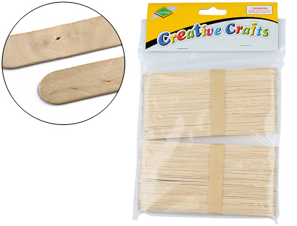 [2047476] PALILLO PARA MANUALIDADES MADERA COLOR NATURAL 15 X 2 CMBLISTER DE 100 UNIDADES (Ref.240/050/0100)