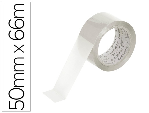 [2037695] Q-CONNECT - CINTA ADHESIVA POLIPROPILENO TRANSPARENTE 66 MT X 50 MM -PARA EMBALAJE -BAJO RUIDO (Ref.KF04382)