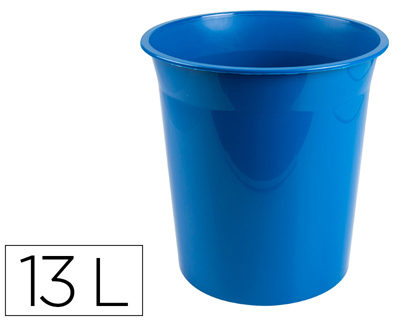 [2156298] Q-CONNECT - Papelera plastico azul opaco 13 litros dim. 275x285mm (Ref. KF19032)