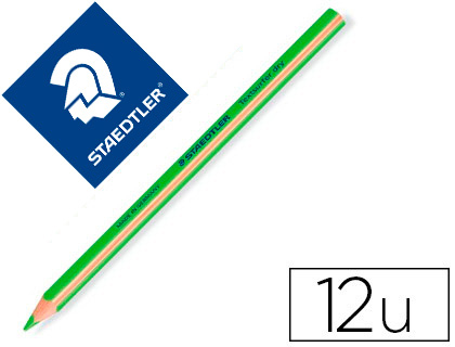[2064830] STAEDTLER - LAPICES FLUORESCENTE TRIANGULAR TOP STAR VERDE CAJA DE 12 UNIDADES (Ref.128 64-5)