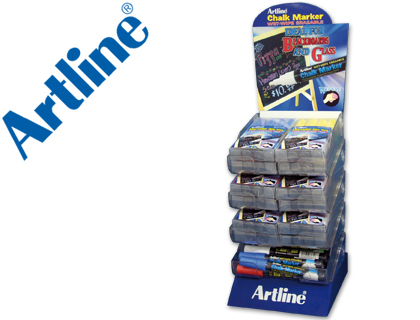 [2035448] ARTLINE - ROTULADOR PIZARRA VERDES-NEGRAS COLORES SURTIDOS -EXPOSITOR DE 48 ROTULADORES (Ref.EPW-4-EXP)