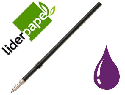 [2068796] LIDERPAPEL - RECAMBIO BOLIGRAFO GUMMY TOUCH RETRACTIL 1,0 MM TINTA VIOLETA BOLSA 10 UDS (Ref.BO21)