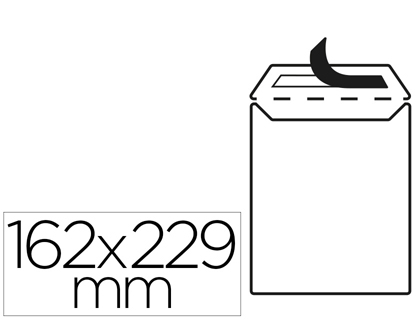 [2058646] LIDERPAPEL - SOBRE BOLSA N 16 BLANCO C5 162X229 MM TIRA DE SILICONA PAQUETE DE 25 UNIDADES (Ref.SB95)