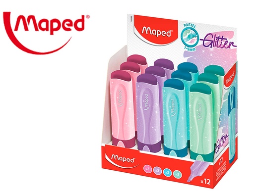 [9162265] MAPED - Rotulador fluorescente peps pastel con glitter colores surtidos (Ref. 742038)