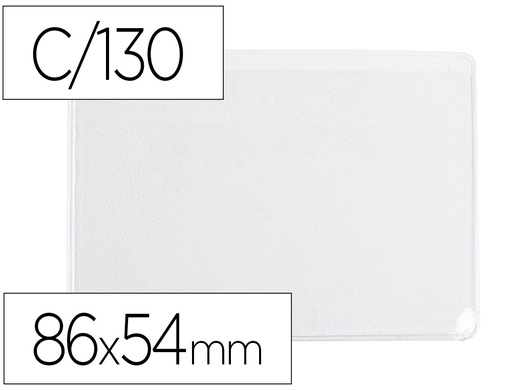 [2156179] Q-CONNECT - Funda portadocumento dni 130 micras pvc transparente con uñero 86x54 mm (Ref. KF11282)