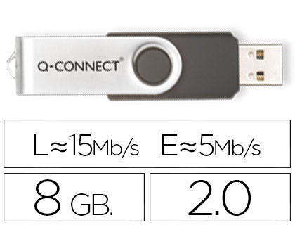 [2054636] Q-CONNECT - MEMORIA USB FLASH 8 GB 2.0 (CANON L.P.I. 0,24€ Incluido) (Ref.KF41512)