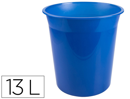 [2156303] Q-CONNECT - Papelera plastico azul translucido 13 litros dim. 275x285 mm (Ref. KF19037)