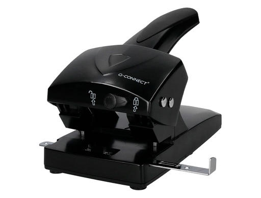 [2025519] Q-CONNECT - TALADRADOR NEGRO -ABERTURA 6,5 MM -CAPACIDAD 65 HOJAS (Ref.KF01237)