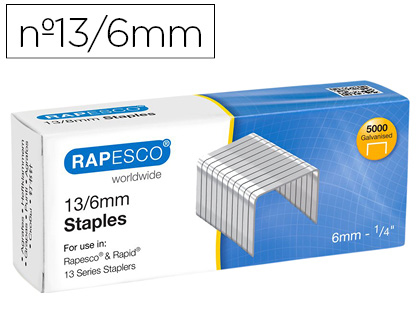 [2155361] RAPESCO - Grapas galvanizada 13/6 caja de 5000 unidades (Ref. S13060Z3)