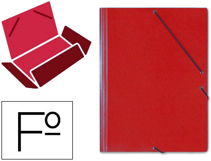 [2079743] SARO - CARPETA GOMAS SOLAPAS Cartón TAMAÑO FOLIO ROJO (Ref.314)