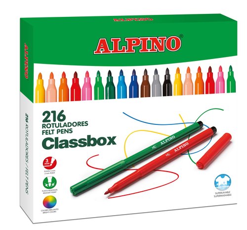 [9936057] ALPINO - ROTULADOR FIBRA STANDARD ECONOMY PACK de 216 (Ref.AR000108)