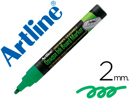 [2052821] ARTLINE - ROTULADOR PIZARRA VERDE NEGRA COLOR VERDE FLUORESCENTE BOLSA DE 4 ROTULADORES (Ref.EPW-4 VE-GR)