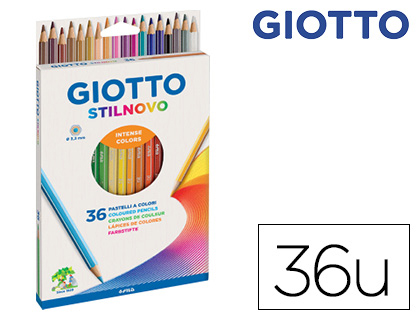 [9155095] GIOTTO - Lapices de colores stilnovo caja de 36 colores surtidos (Ref. F25670000)
