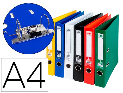 [2079699] LIDERPAPEL - ARCHIVADOR DE PALANCA A4 DOCUMENTA FORRADO PVC CON RADO LOMO 52 MM COLORES SURTIDOS CLASSIC (Ref.AZ82)