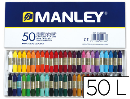 [2004482] MANLEY - LAPICES CERA -CAJA DE 50 COLORES 150 (Ref.MNC00088 /150)