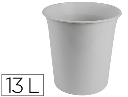 [2156299] Q-CONNECT - Papelera plastico gris opaco 13 litros dim. 275x285mm (Ref. KF19033)