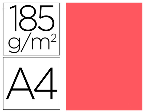 [9153601] GUARRO - CARTULINA DIN A4 CORAL 185 GR PAQUETE DE 50 H (Ref.C400108018)