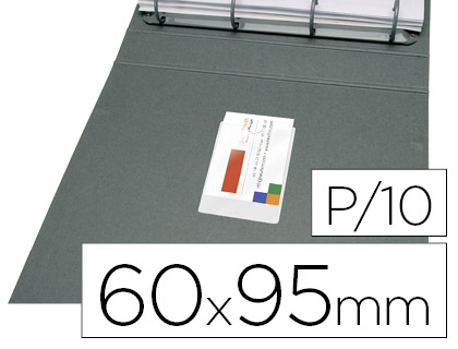 [2046172] Q-CONNECT - FUNDA AUTOADHESIVA PARA TARJETAS DE VISITA 60X95MM PACK DE 10 UNIDADES (Ref.KF27038)