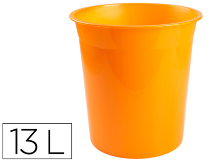 [2156306] Q-CONNECT - Papelera plastico naranja translucido 13 litros dim. 275x285 mm (Ref. KF19040)